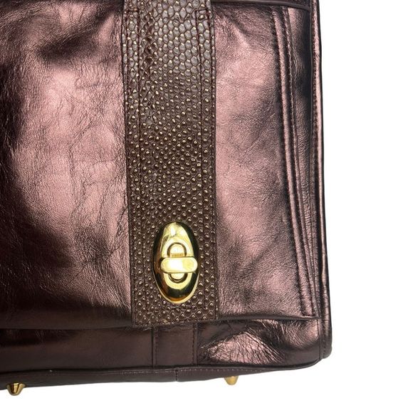 La Gioe di Toscana Metallic Leather Handbag Purse - Picture 5 of 9